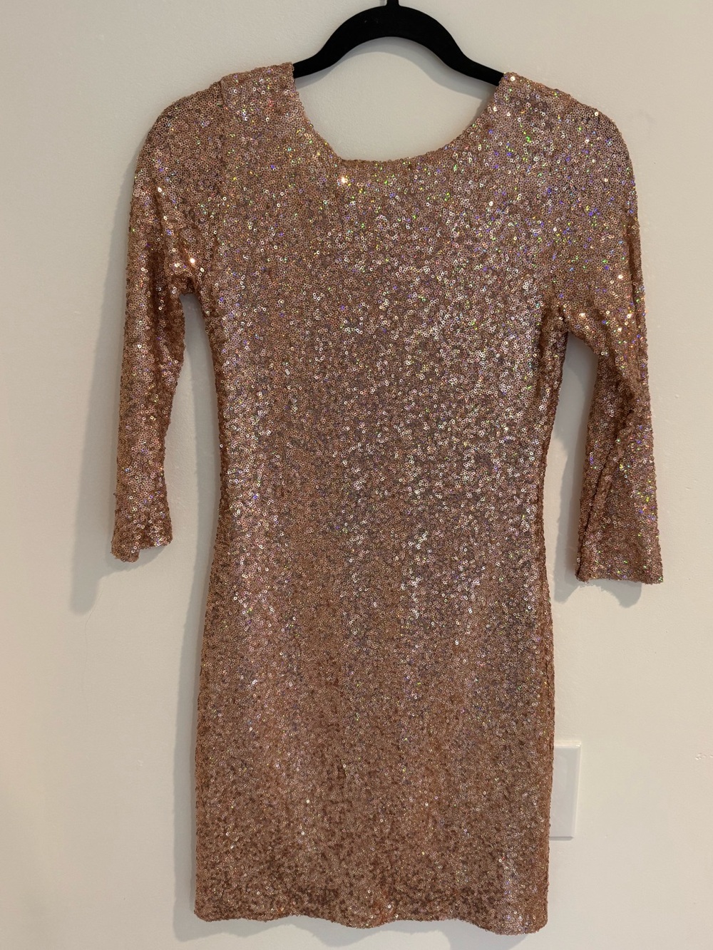 Topshop Rose Gold Sequin Mini Dress